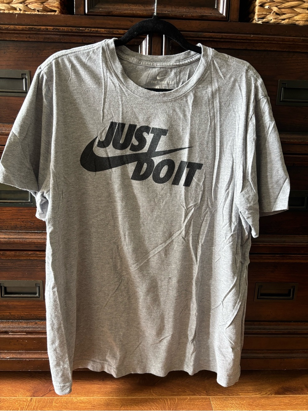 Nike Gray Short-Sleeve 'Just Do It' Logo Tee